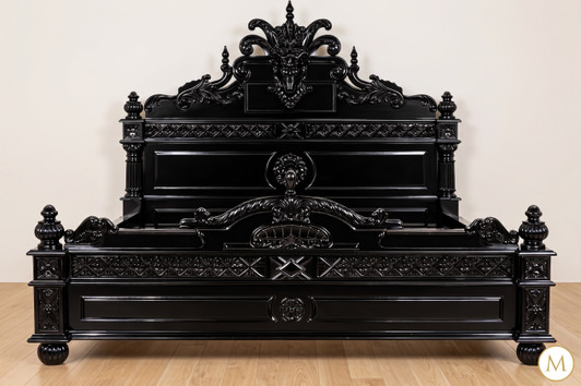 Black Gothic Gargoyle Bed w/ Glossy Finish