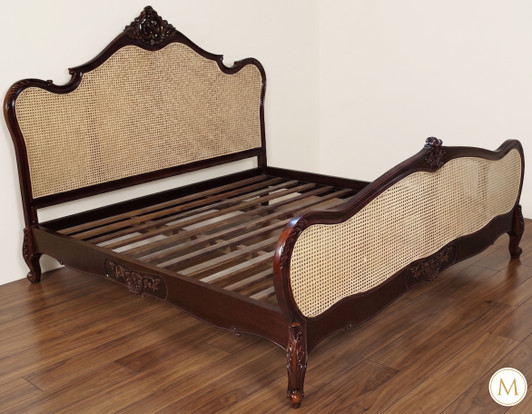 French Provincial Cane Panel Bed