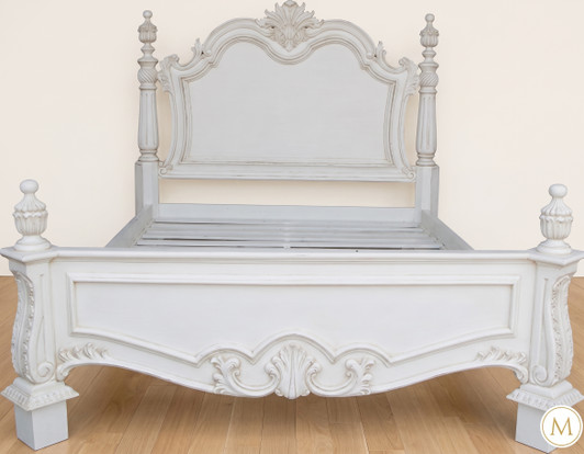 Antiqued White Cottage Bed
