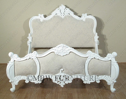 White French Upholstered Rococo Bed
