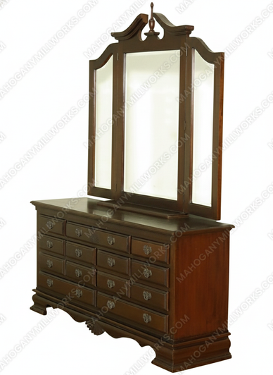 Mahogany Sheraton Style Dresser w/ Mirror