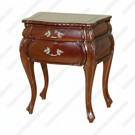 Dark Walnut Bombay 2-Drawer Occasional Nightstand Side Table