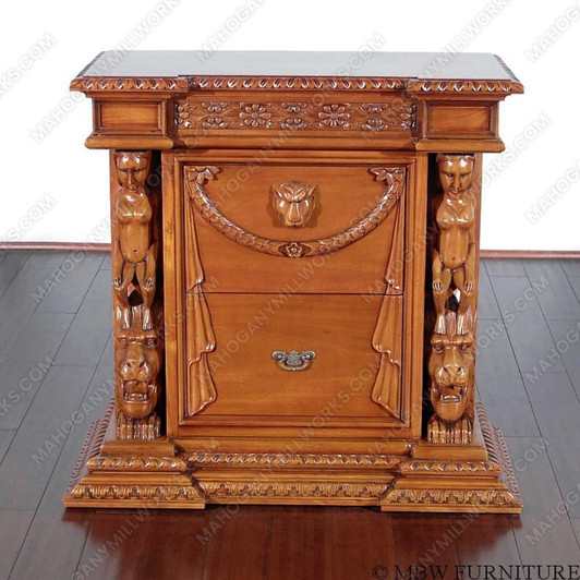 Light Gothic 2 Drawer Nightstand Chest