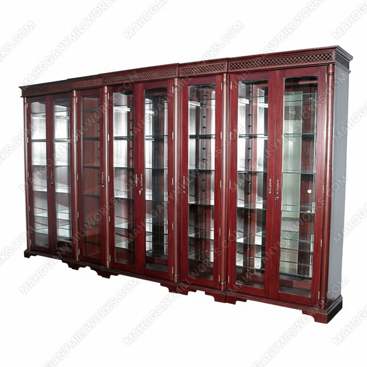 15ft Large Glass Victorian Curio Display Cabinet