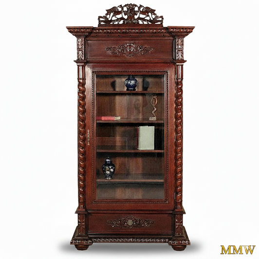Victorian Carved Mahogany Bookcase