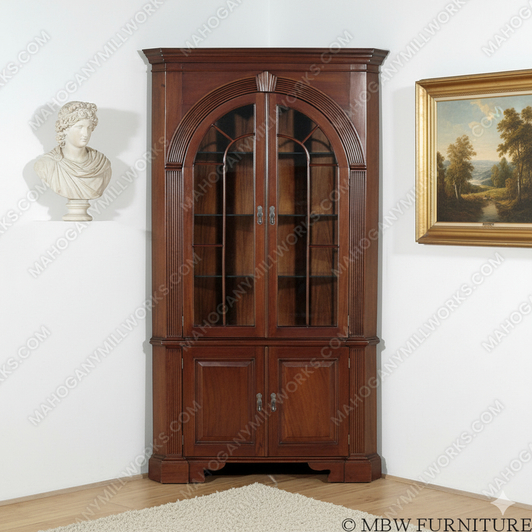 Walnut Corner Curio Cabinet