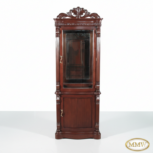 Tall Mahogany Curio Display Cabinet