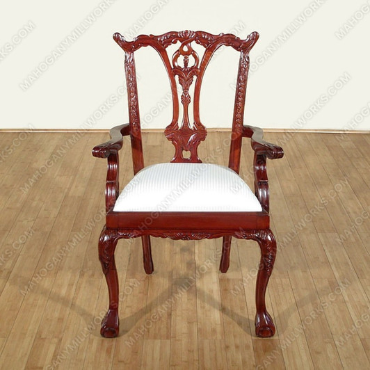 Cherry Chippendale Dining Arm Chair