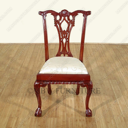 Cherry Finish Chippendale Dining Side Chair