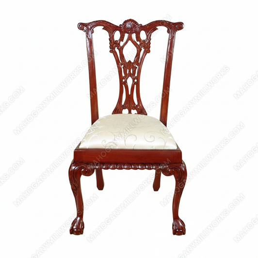 Cherry Finish Chippendale Dining Side Chair