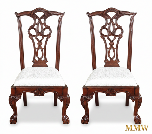 Mahogany Chippendale  Dining Side Chairs Pair (2)