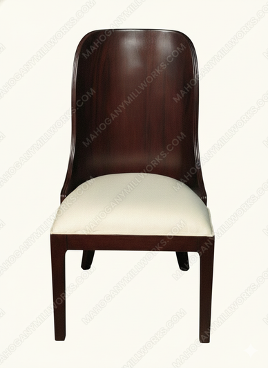 Mahogany Art Deco Curved Back Dining Chairs (2)