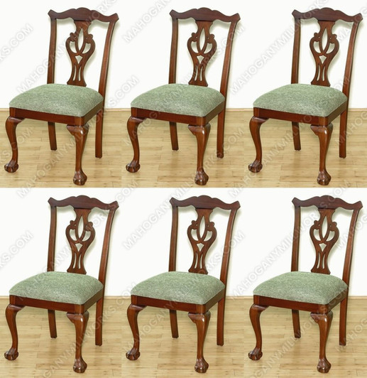 Chippendale Dining Side Chairs Set (6)