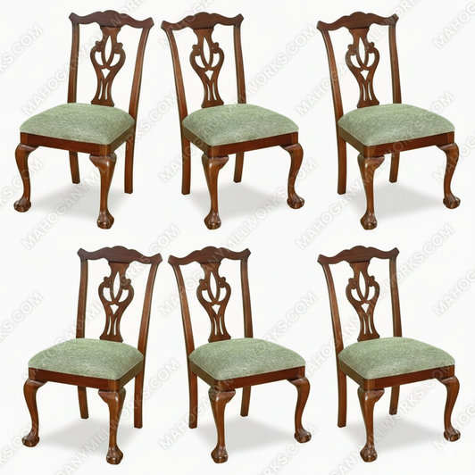 Chippendale Dining Side Chairs Set (6)