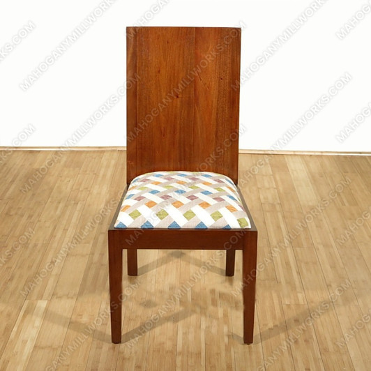 Solid Mahogany Art Deco Striped Side Chair