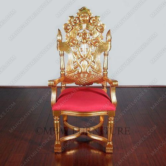 Over-sized Gold French Rococo Occasional Accent Arm Chair