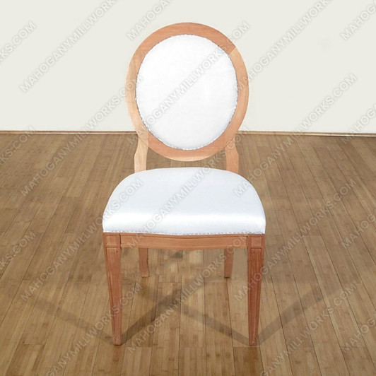Unfinished Mahogany French Muslin Balloon Back Side Chair