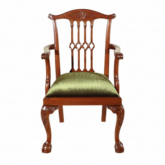 Walnut Chippendale Dining Arm Chair