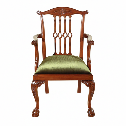 Walnut Chippendale Dining Arm Chair