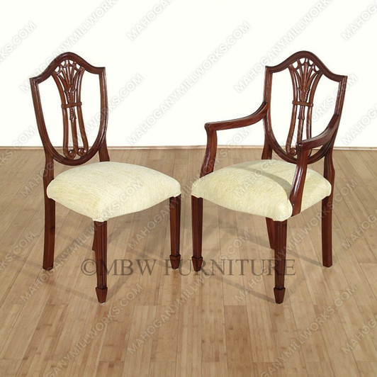 Walnut Hepplewhite Shield Back Arm Chair