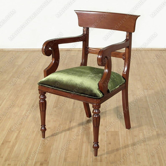 Walnut Traditional Regency Dining Arm Chair