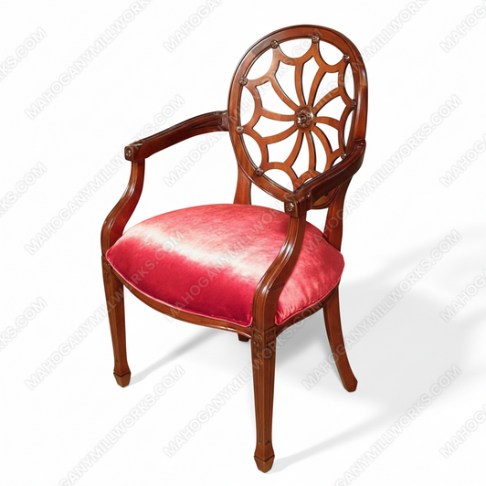 Walnut Spider Back Regency Dining Arm Chairs (Pair 2)