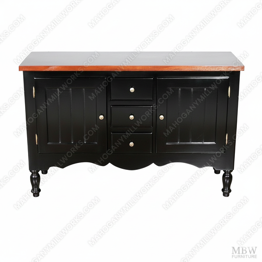 4.5ft Black Buffet Sideboard Server