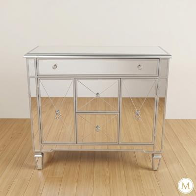 Small Mirrored Bedside Cabinet Table