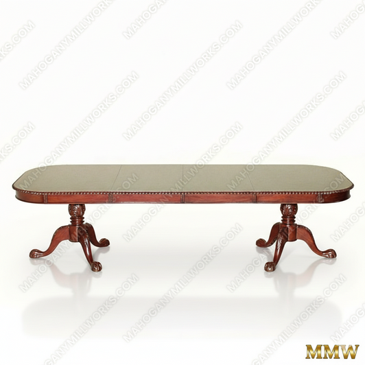 10ft Chippendale Double Pedestal Dining Table