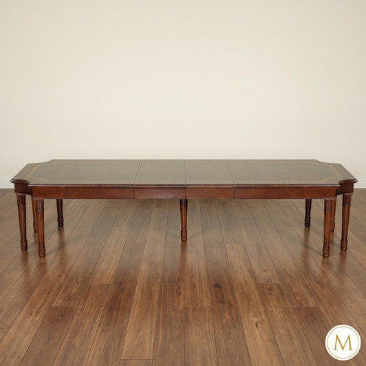 11.5ft Inlaid Dining Table w/ Extension Leaves
