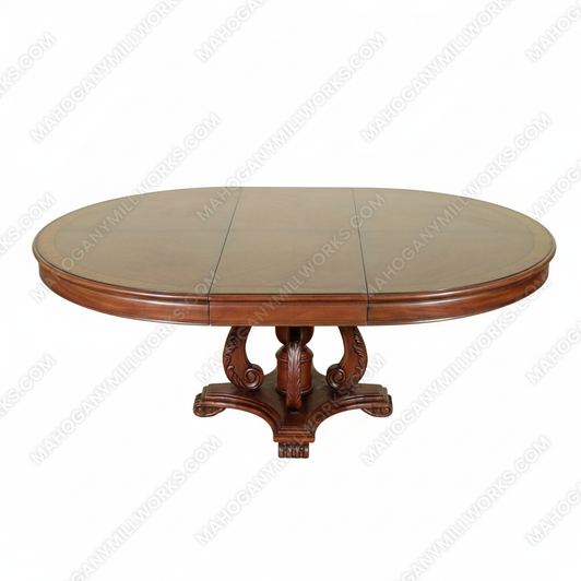 6.5ft Oval Dining or Conference Pedestal Table w/ Leaf