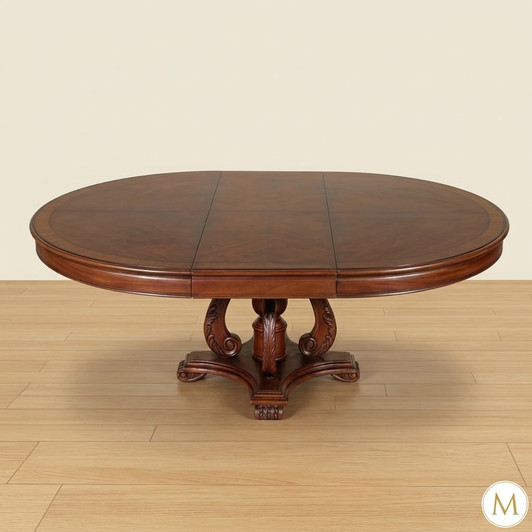 6.5ft Oval Dining or Conference Pedestal Table w/ Leaf
