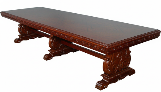 12ft Gothic Inlay Dining Table