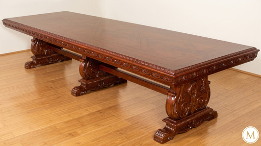 12ft Gothic Inlay Dining Table