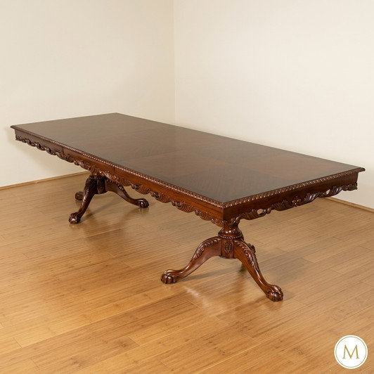 10ft Chippendale Double Pedestal Dining Table