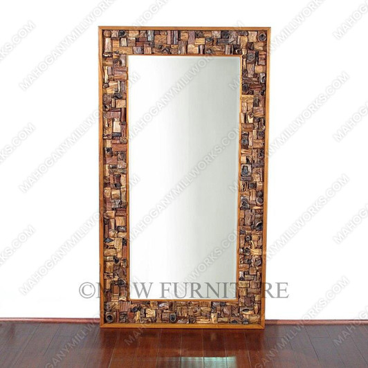 6Ft Tall Solid Teak Rustic Wall Hanging Mirror