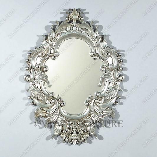 Silver Carved Frame Wall Hanging Romance Mirror