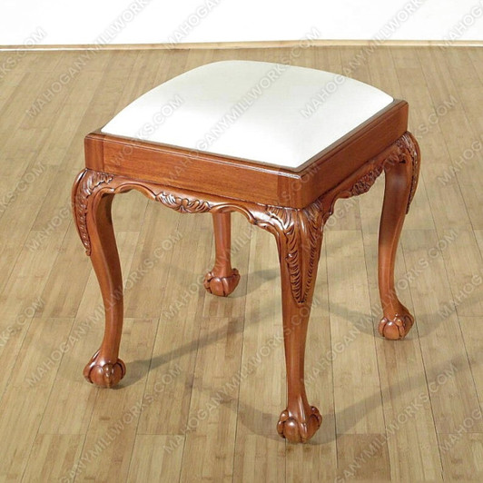 Honey Chippendale Stool Ottoman