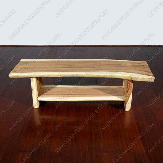 5Ft Wide Natural Suar Wood Rustic Trestle Coffee Table