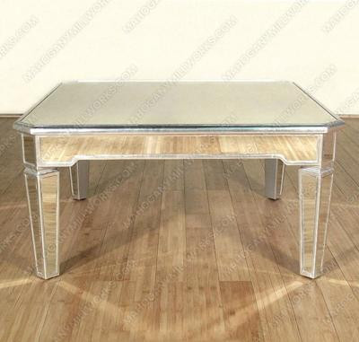 Distressed Silver Mirrored Coffee Table