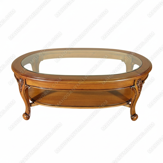 Honey Glass Top Coffee Table