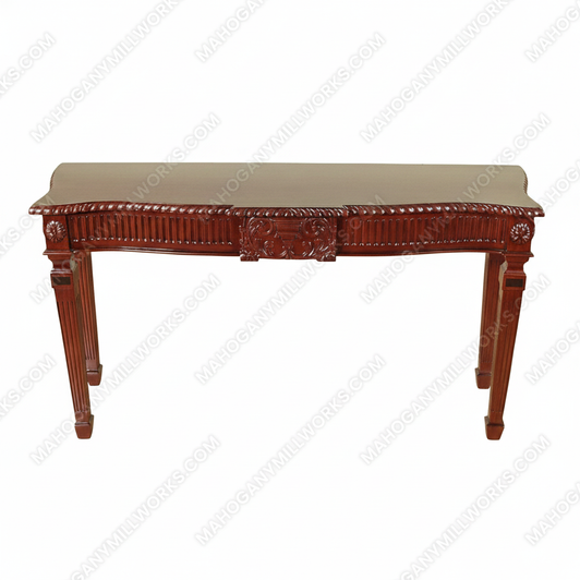 5Ft Wide Solid Mahogany Sheraton Wall Console Table