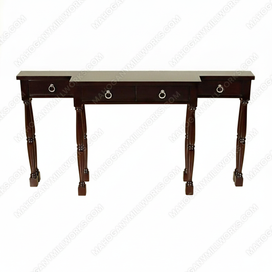 6Ft Wide Solid Mahogany Espresso Console Wall Table