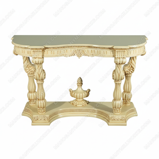 Antiqued Cream Wall Hall Console Table