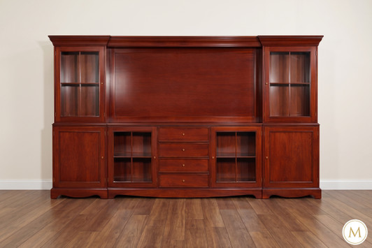 11ft Mahogany/Cherry Entertainment Media Cabinet