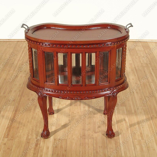 Cherry Victorian Kidney Dumbwaiter Table