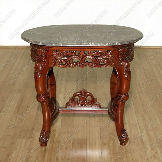 Solid Mahogany Marble Top Occasional Centre Table