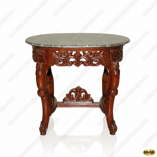 Mahogany Marble Top Centre Table