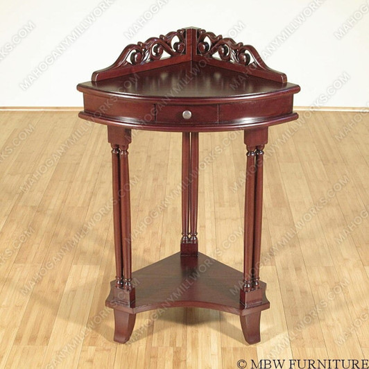 Walnut Victorian Corner Side Table