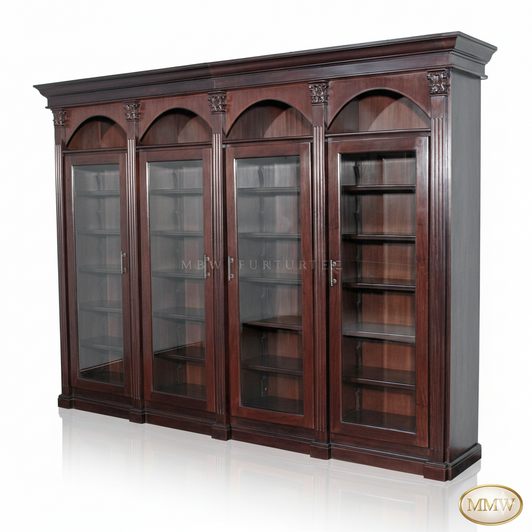 11ft Custom Mahogany Sectional Bookcase